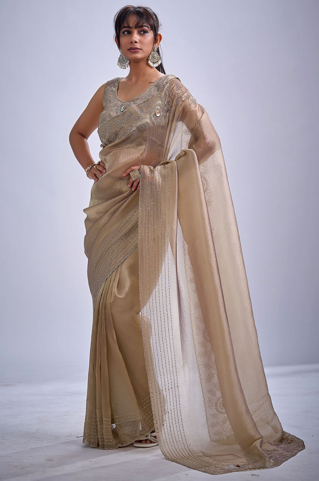 Beige Kanjivaram Sarees - SFSA571703