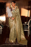 Cream Wedding Ceremonial Paithani Silk Sarees SFRELS5006
