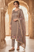 Grey Silk Salwar Kameez - SFPRF281403