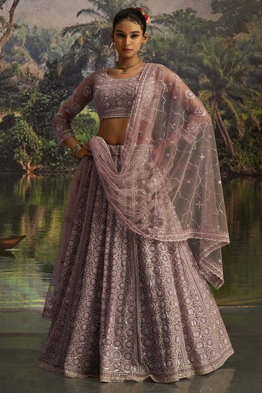 Purple Net Lehenga Choli  SFARY22802