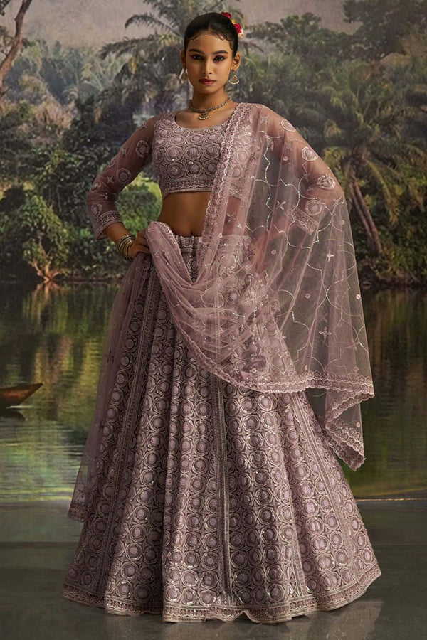 Purple Net Lehenga Choli  SFARY22802