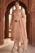 Peach Silk Salwar Kameez - SFPRF281400