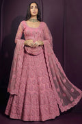 Pink Net Lehenga Choli - SFSA572902