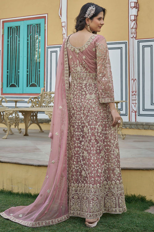 Pink Net Salwar Kameez - SFYS159702