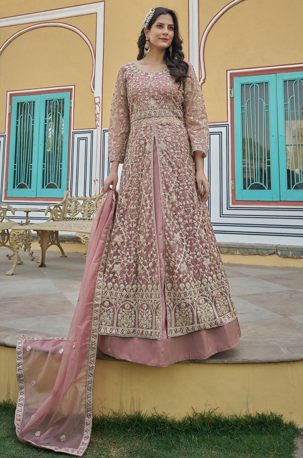 Pink Net Salwar Kameez - SFYS159702