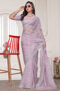 Pink Wedding Reception Cocktail Silk Sarees SFNRF59004