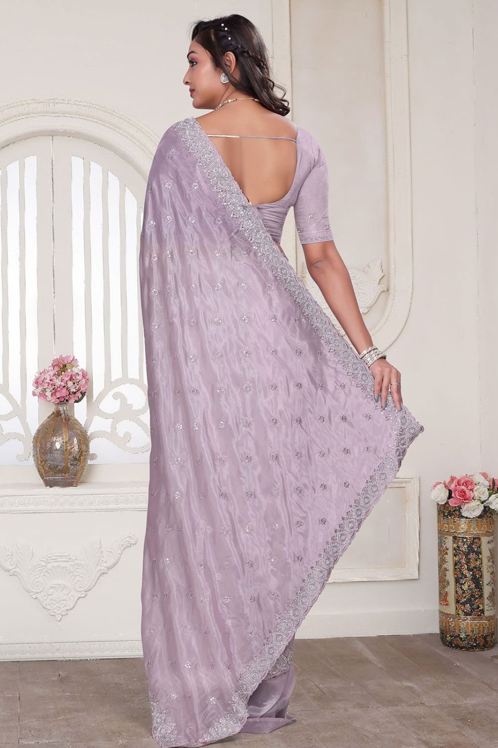 Pink Wedding Reception Cocktail Silk Sarees SFNRF59004