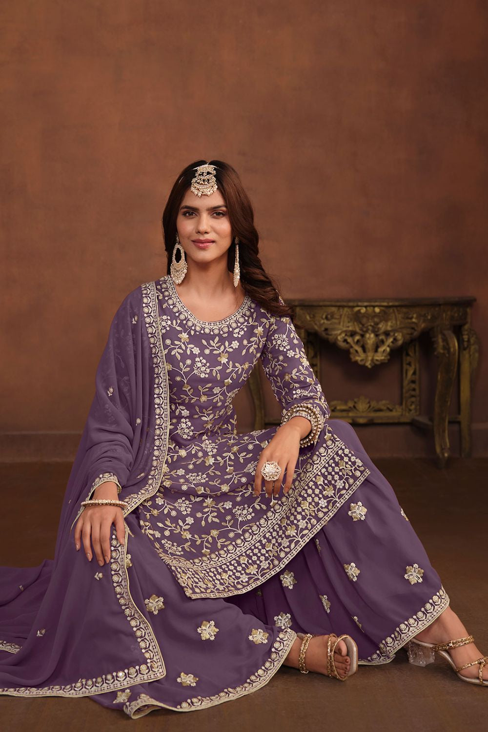 Purple Georgette Salwar Kameez - SFDFS26702