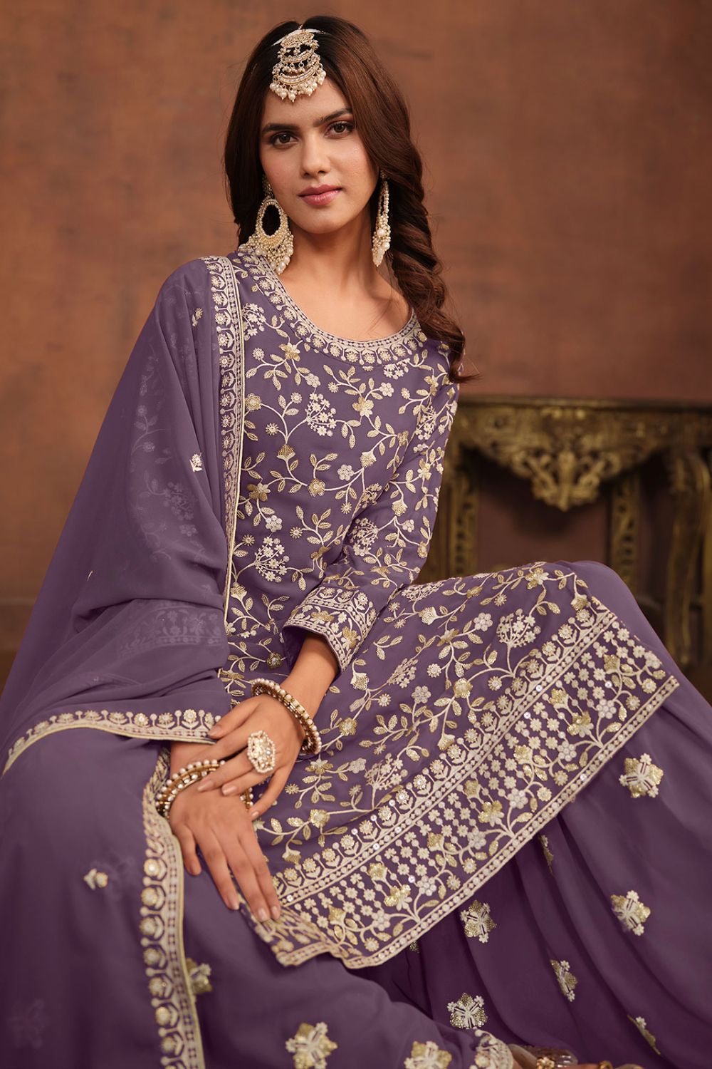 Purple Georgette Salwar Kameez - SFDFS26702