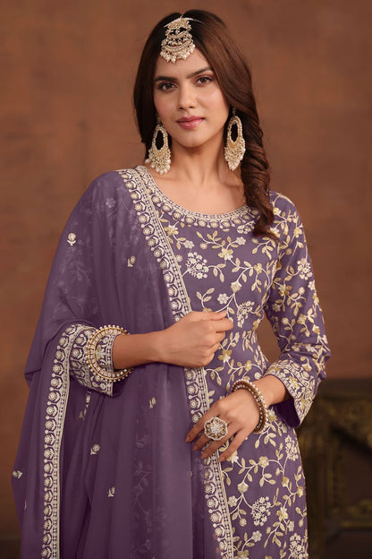 Purple Georgette Salwar Kameez - SFDFS26702