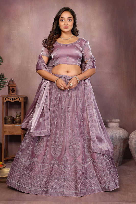 Purple Silk Partywear Lehenga Choli  SFJBNF2402R