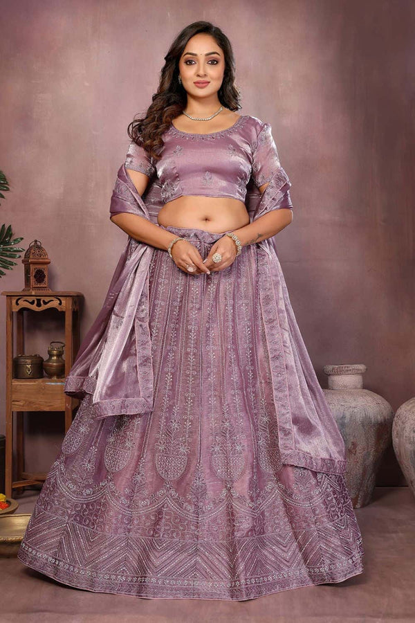 Purple Silk Partywear Lehenga Choli  SFJBNF2402R