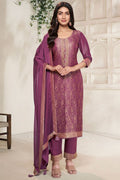 Magenta Sangeet Jacquard Silk Salwar Kameez SFVNF1801R
