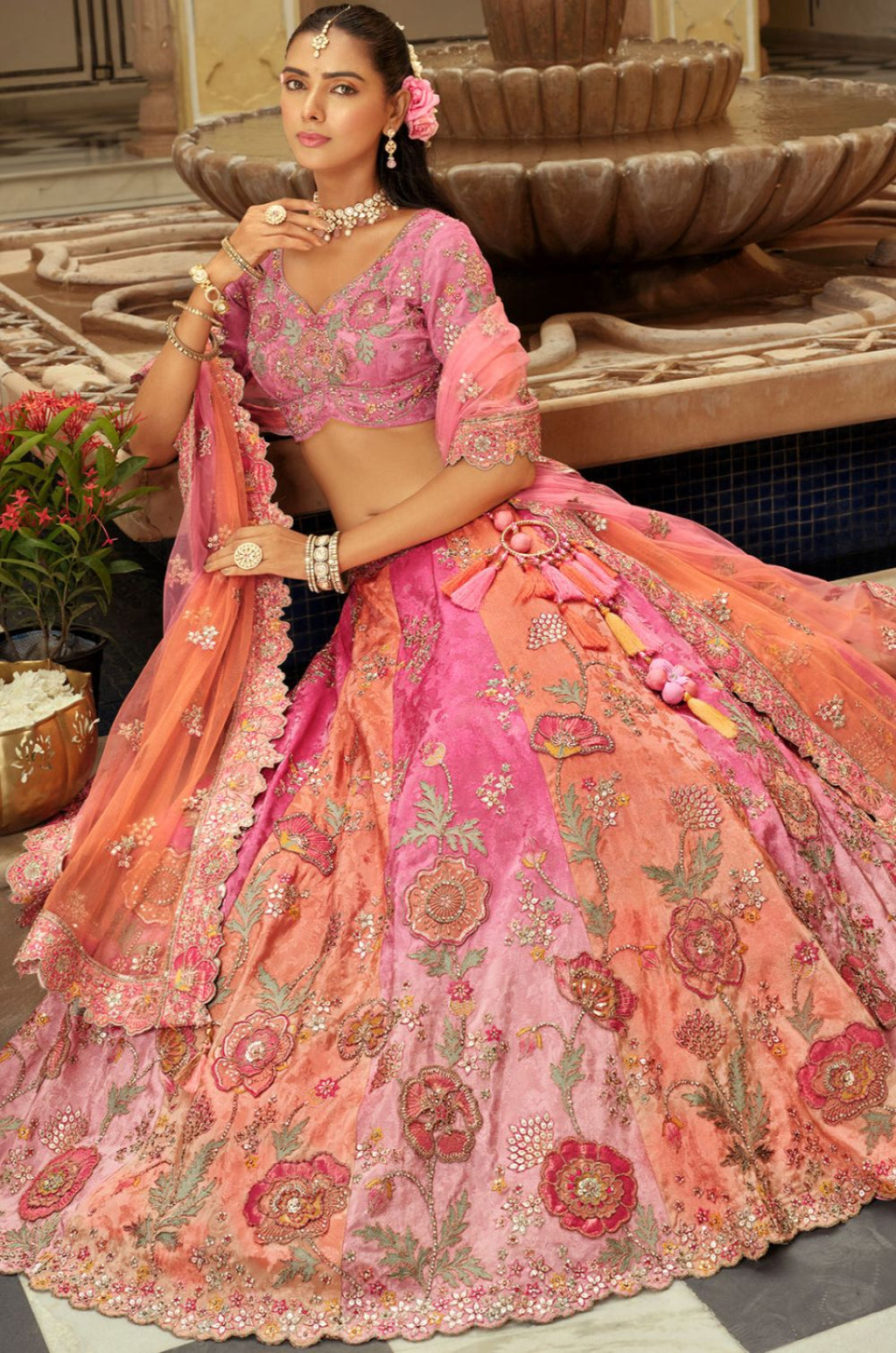 Pink Silk Lehenga Choli - SFSJDN37009
