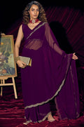 Purple Georgette Sarees - SFSA572103