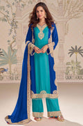 Firozi Georgette Salwar Kameez - SFSMT58403R