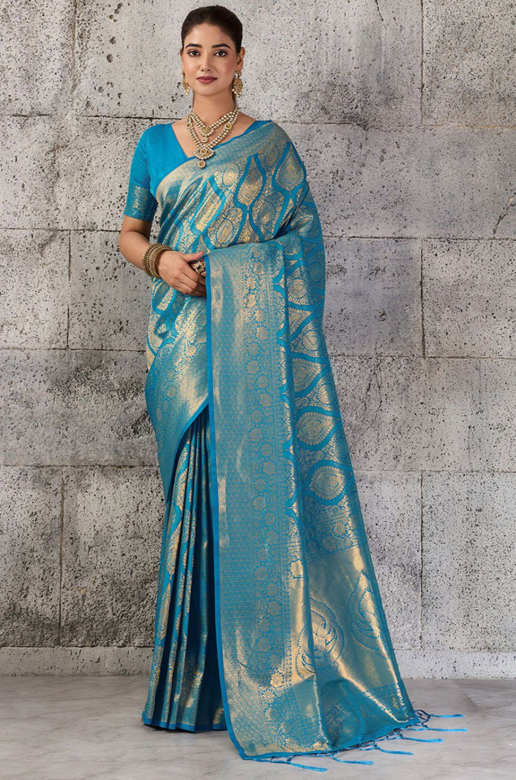 Firozi Kanjivaram Sarees - SFAST21503