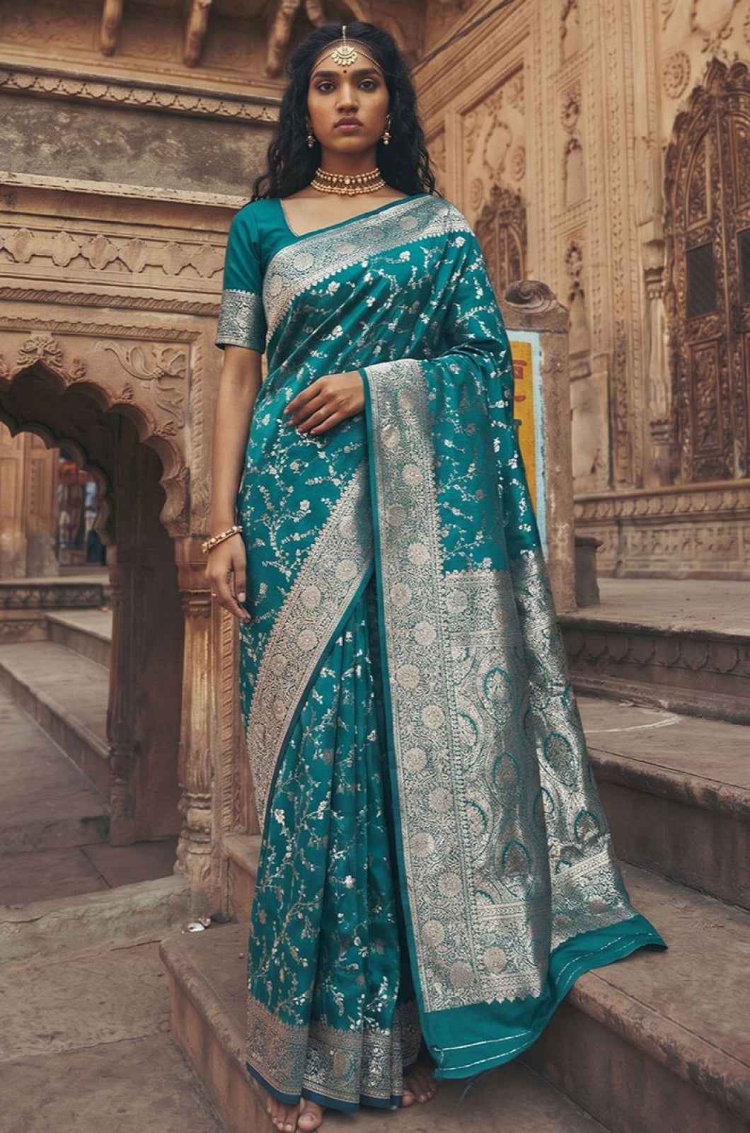 Firozi Art Silk Sarees - SFAST21605