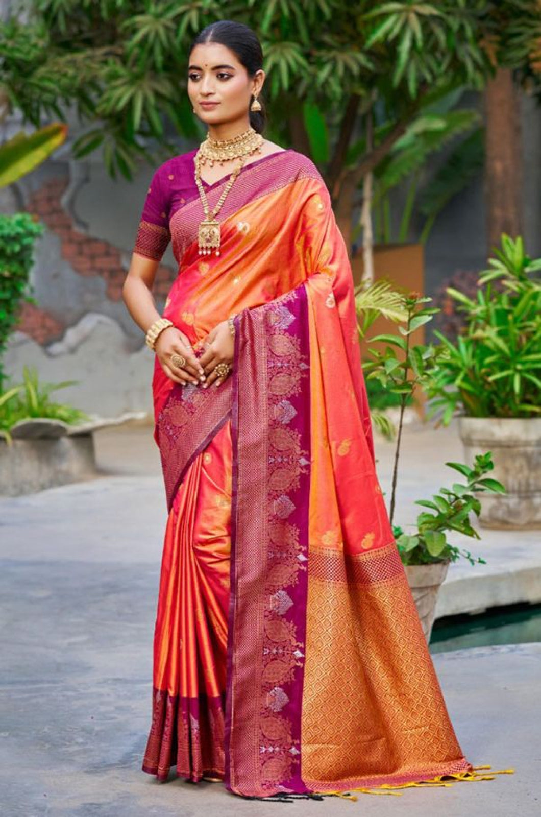 Orange Silk Sarees - SFSGM124302