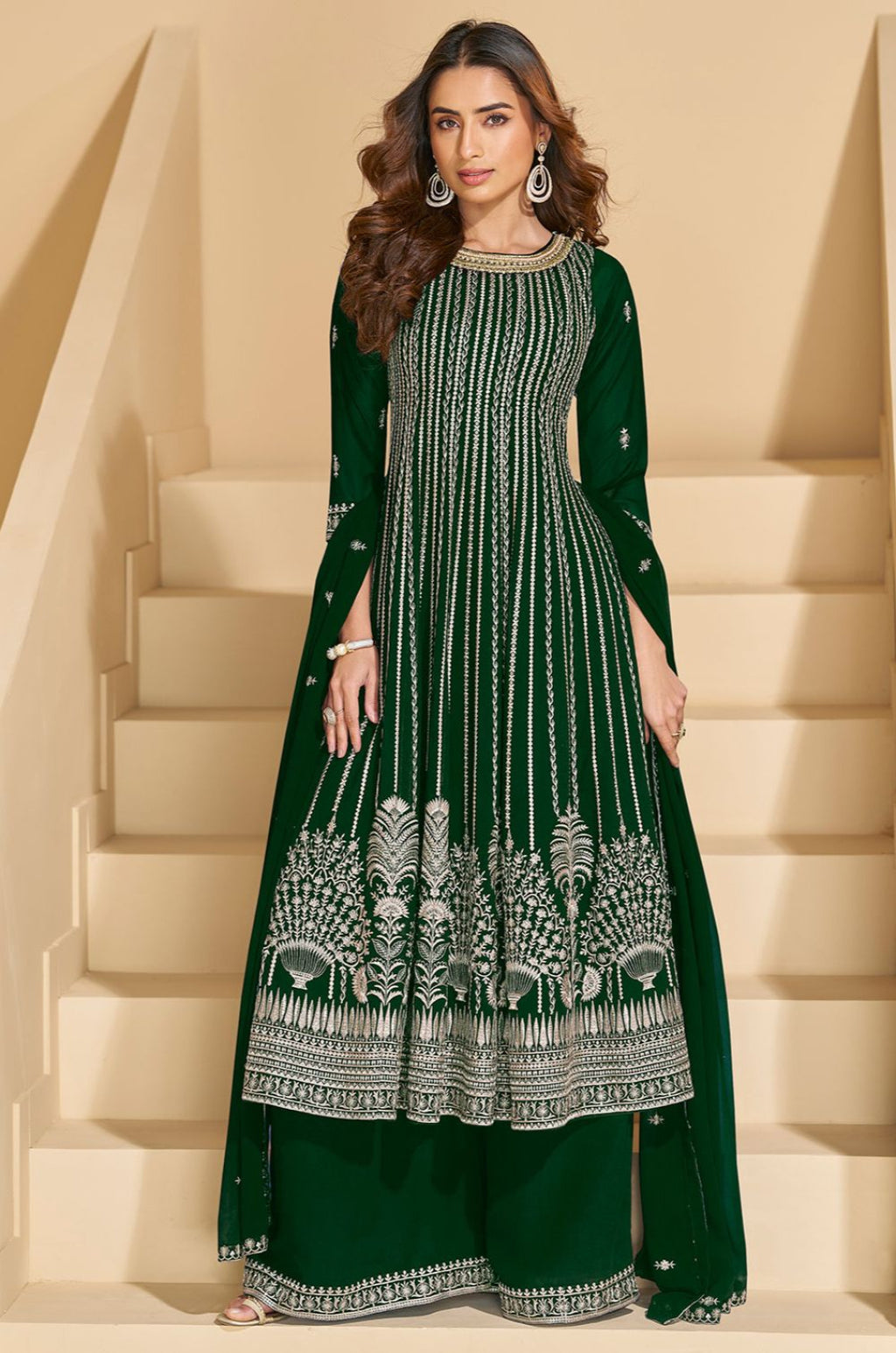 Green Georgette Salwar Kameez - SFEDC26902R