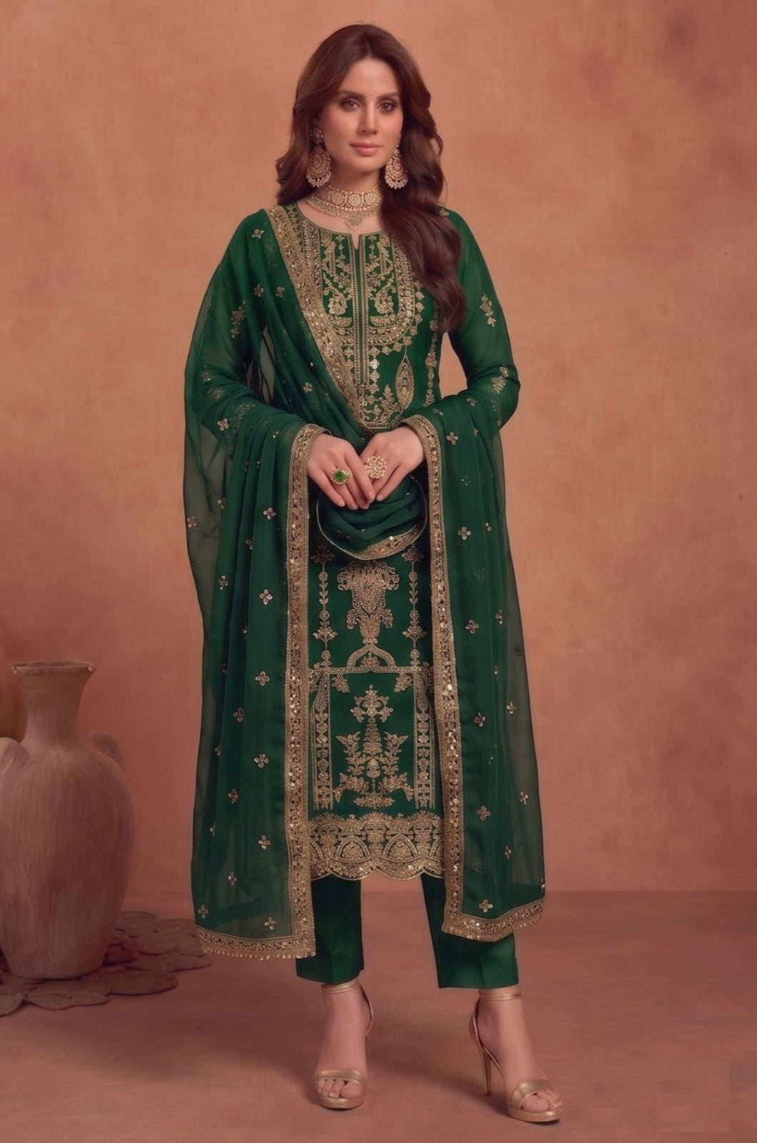 Green Georgette Salwar Kameez - SFSA573303
