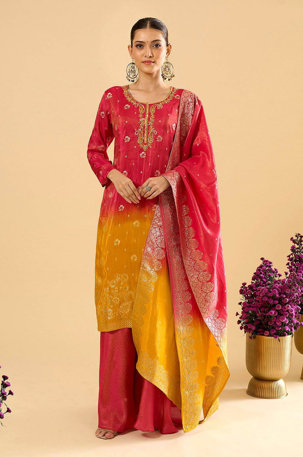 Pink Viscose Salwar Kameez - SFPRF279802R