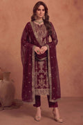 Maroon Georgette Salwar Kameez - SFSA573302