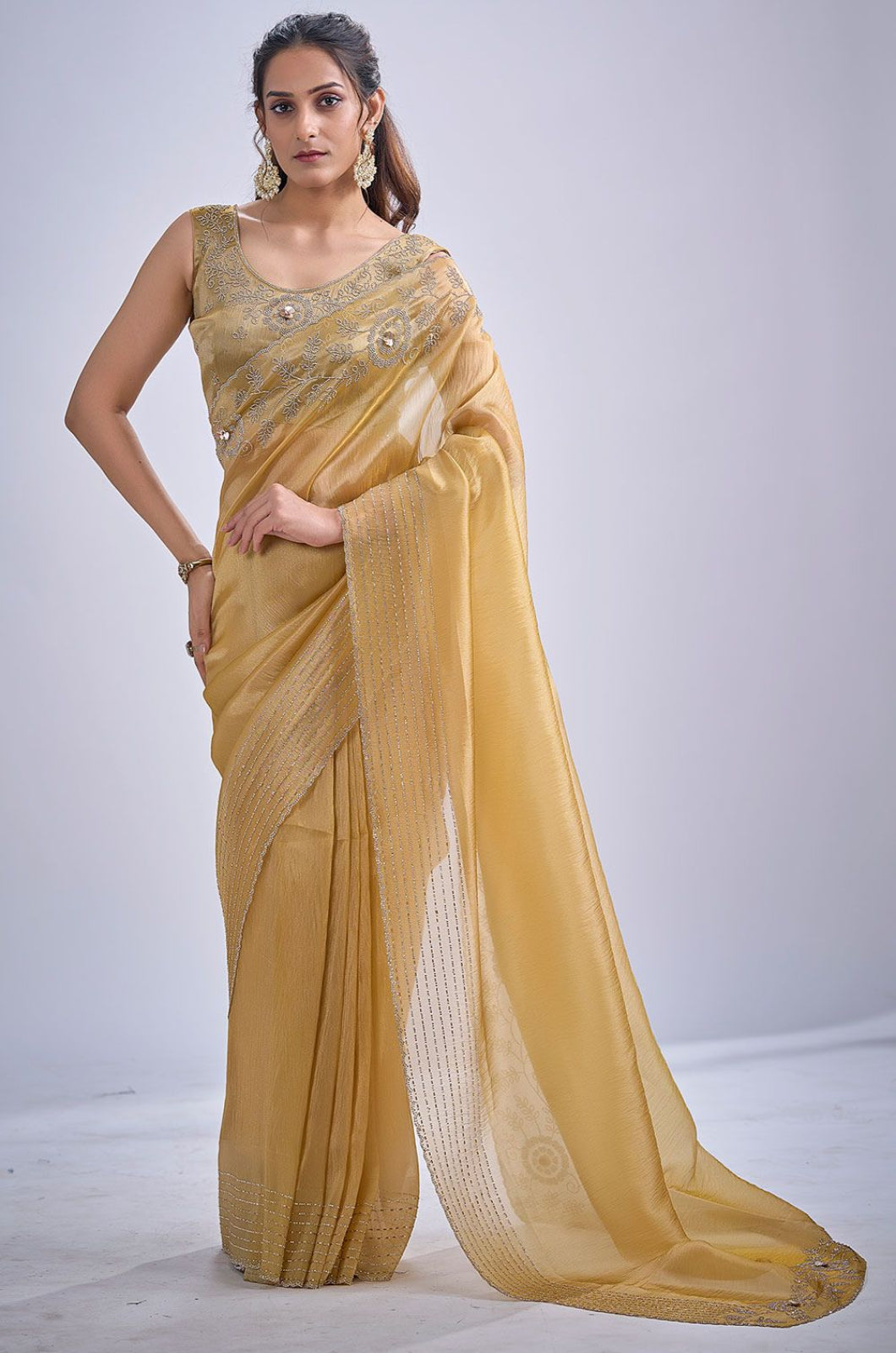 Golden Kanjivaram Sarees - SFSA571706
