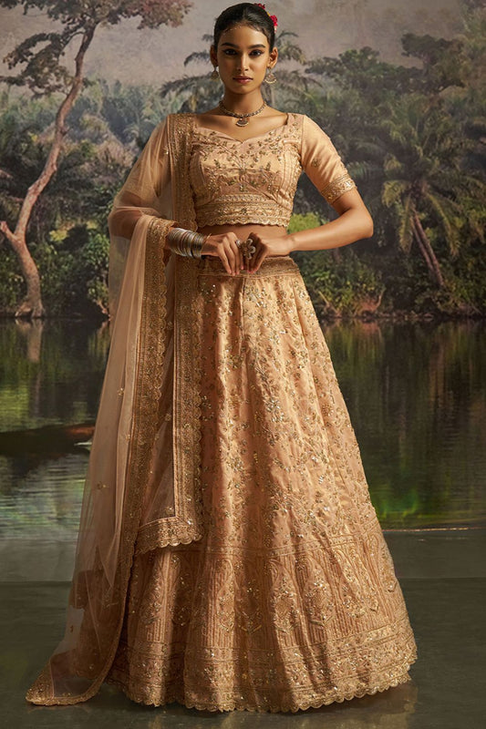 Golden Net Lehenga Choli  SFARY22805
