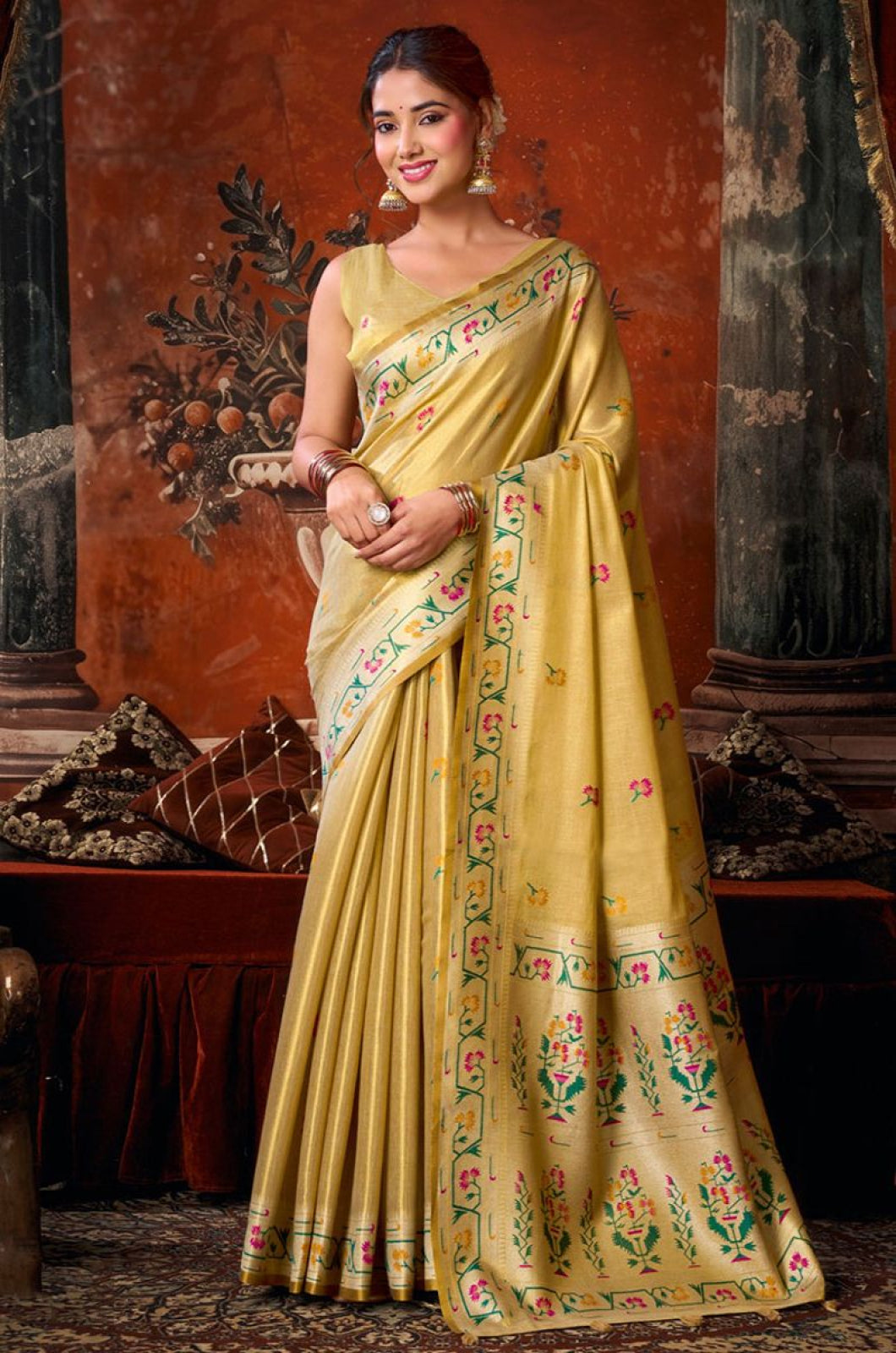 Golden Paithani Sarees - SFSA577804