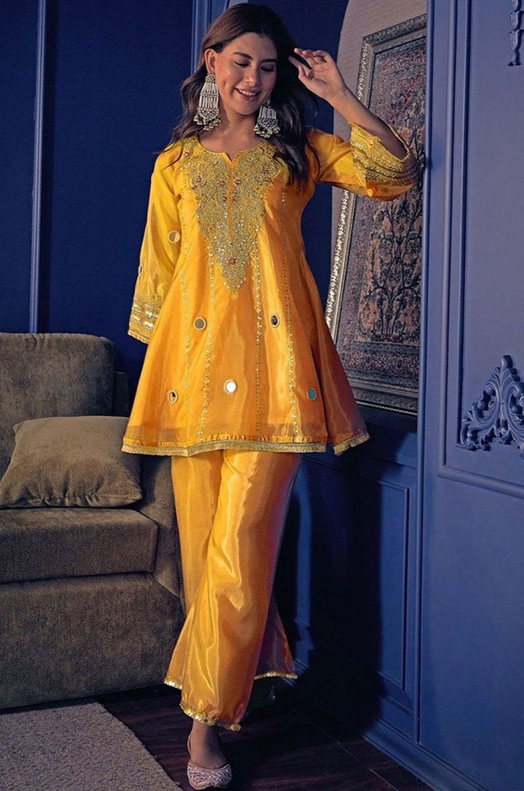 Yellow Silk Co-ords - SFFK40802R