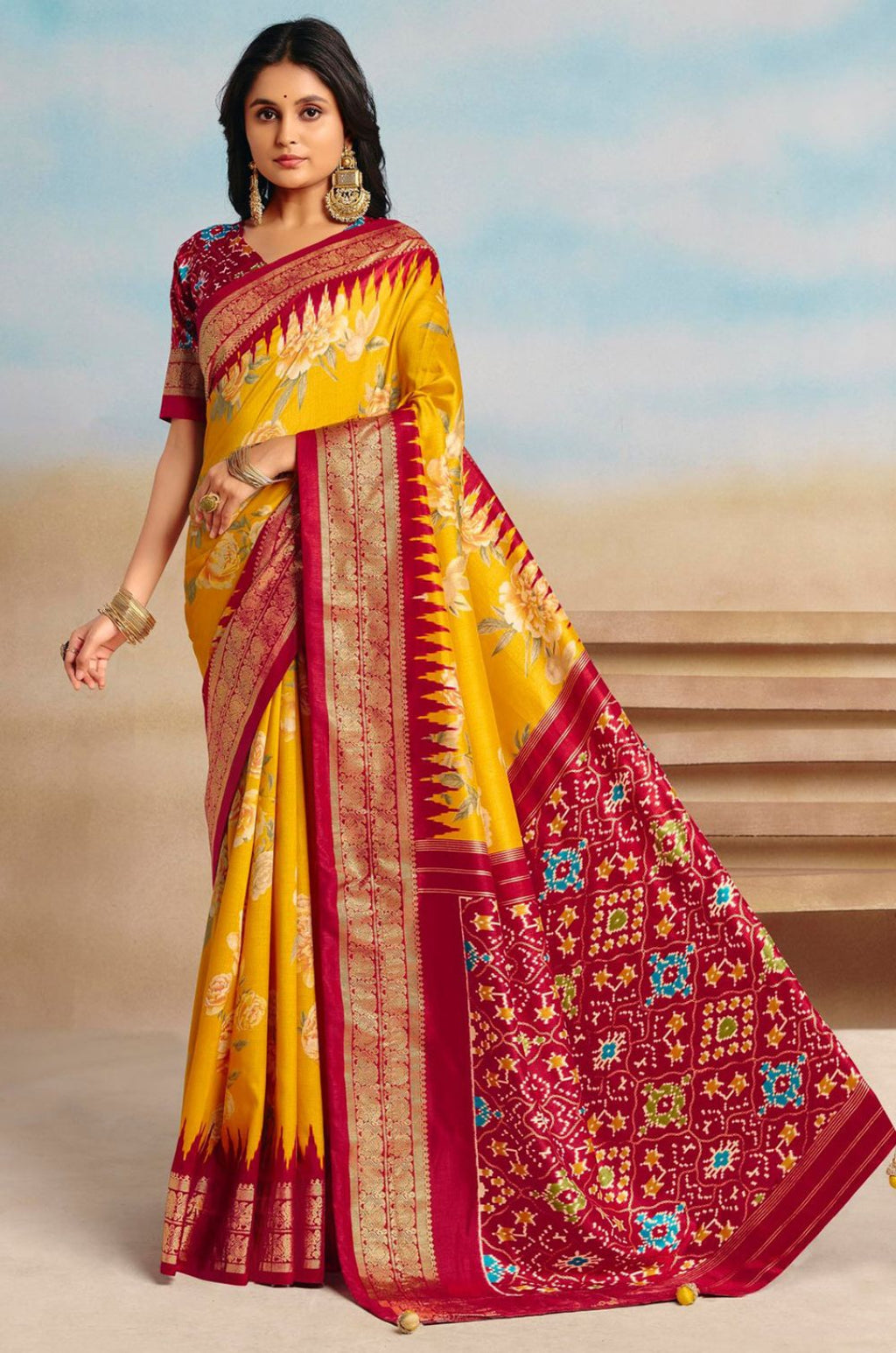 Yellow Patola Sarees - SFSA574802