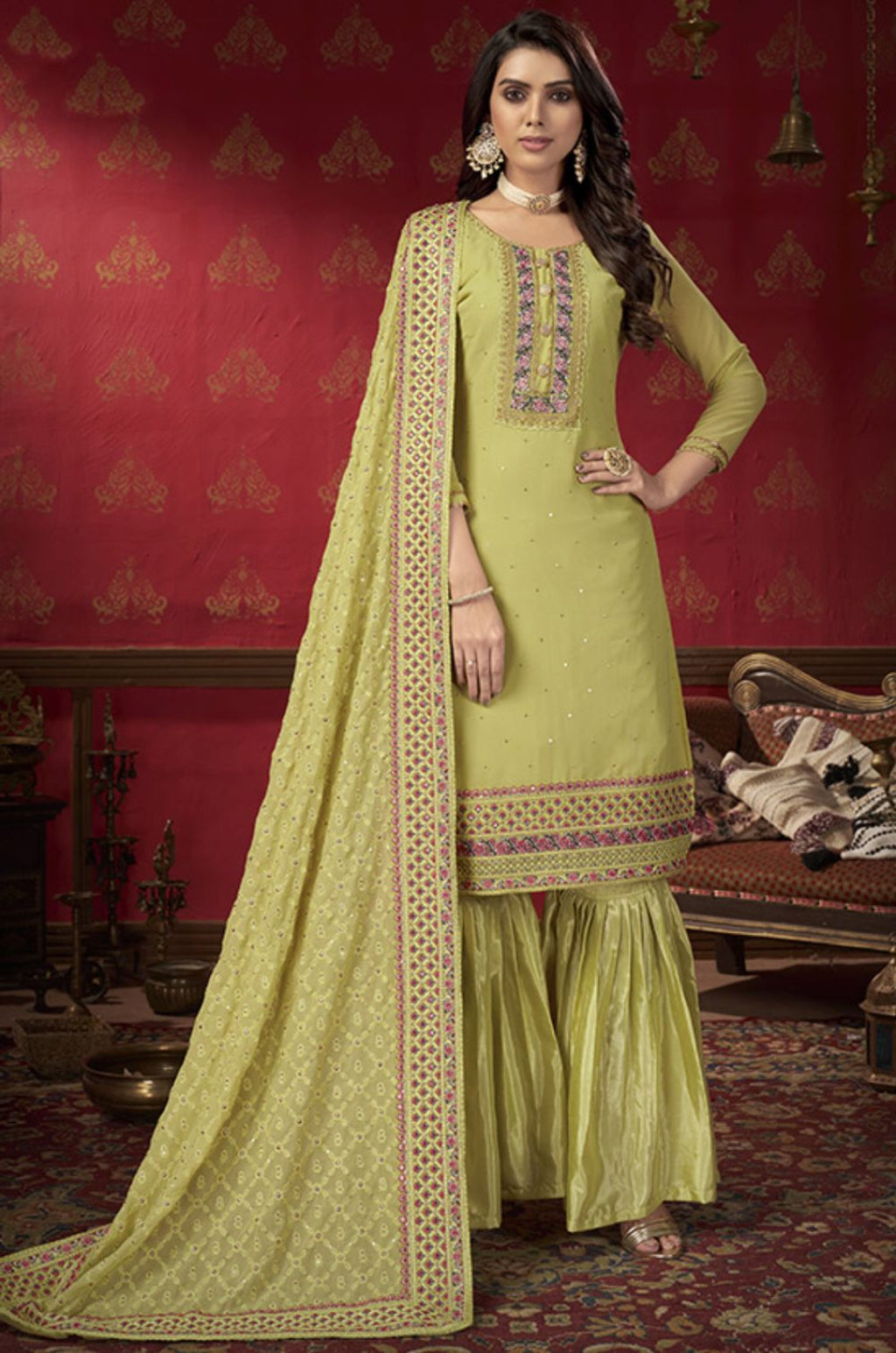 Green Georgette Salwar Kameez - SFSA317502