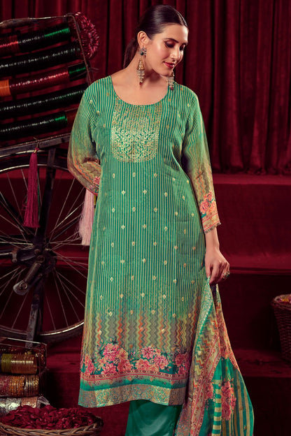 Green Organza Salwar Kameez - SFSTL30202