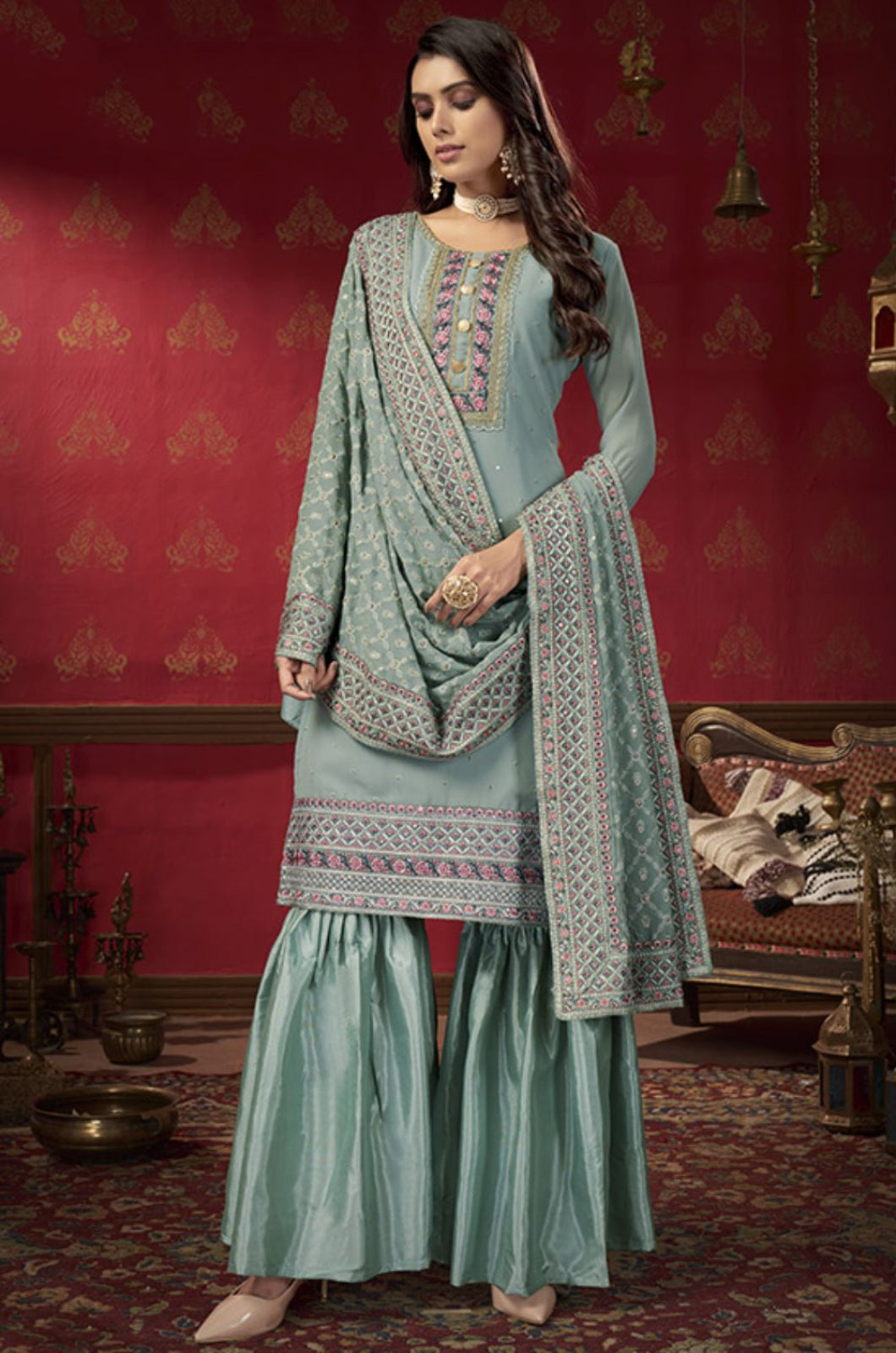 Grey Georgette Salwar Kameez - SFSA317501