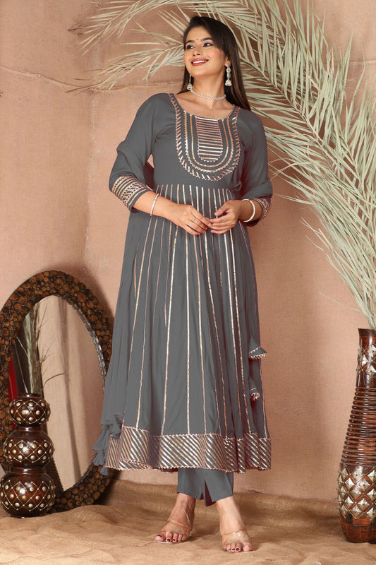 Grey Rayon Salwar Kameez - SFSBR1313R