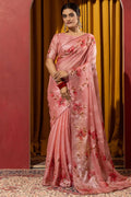 Pink Wedding Party Silk Saree Blouse SFSDR2001