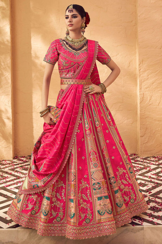 Pink Banarasi Lehenga Choli - SFSA505203