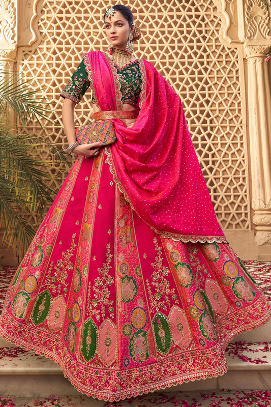 Pink Banarasi Lehenga Choli - SFSA505202