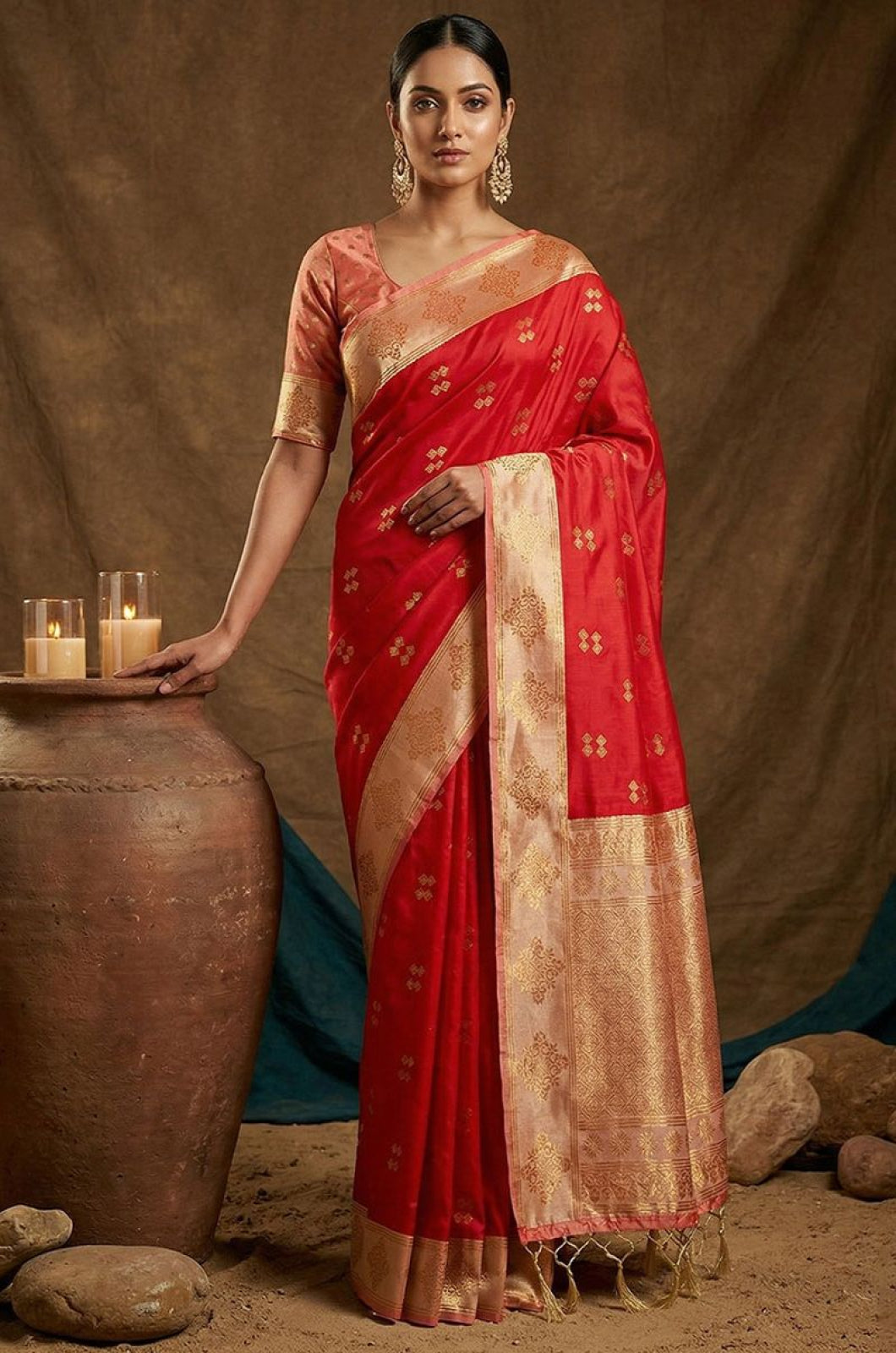 Red Silk Sarees - SFAST20805