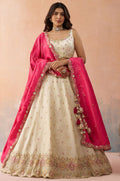 Ivory Silk Lehenga Choli - SFROY571724