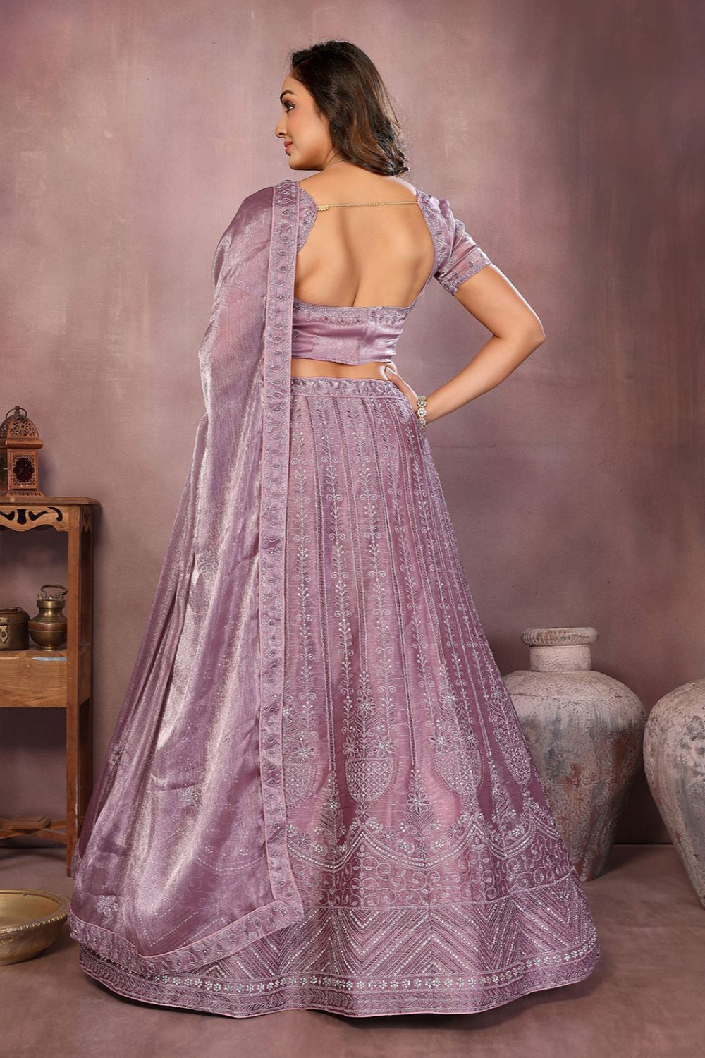 Purple Silk Partywear Lehenga Choli  SFJBNF2402R