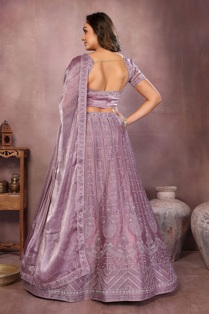 Purple Silk Partywear Lehenga Choli  SFJBNF2402R