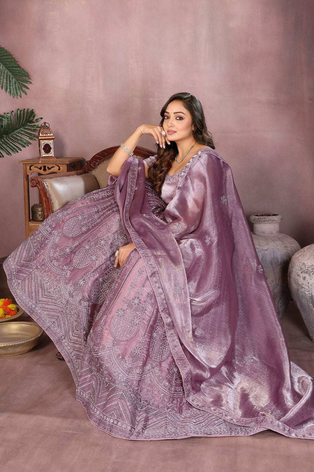 Purple Silk Partywear Lehenga Choli  SFJBNF2402R