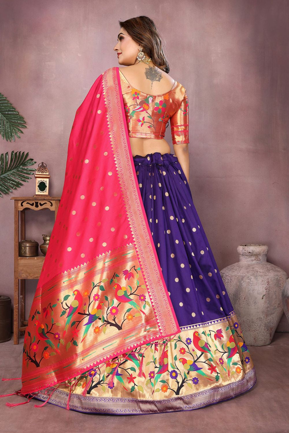 Purple Silk Partywear Lehenga Choli  SFJBNF2406R