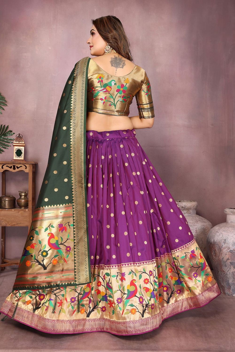 Purple Silk Partywear Lehenga Choli  SFJBNF2407R