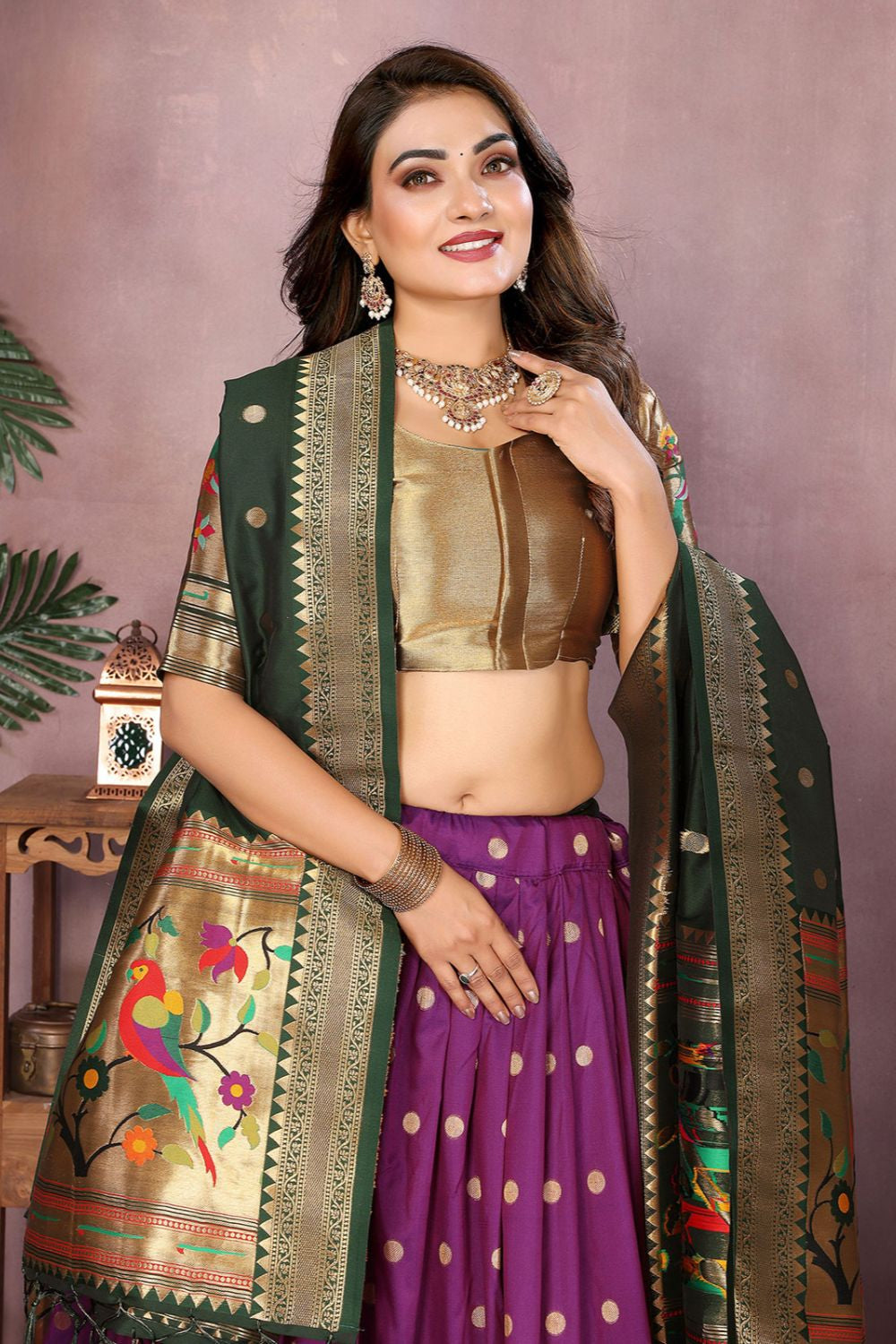 Purple Silk Partywear Lehenga Choli  SFJBNF2407R