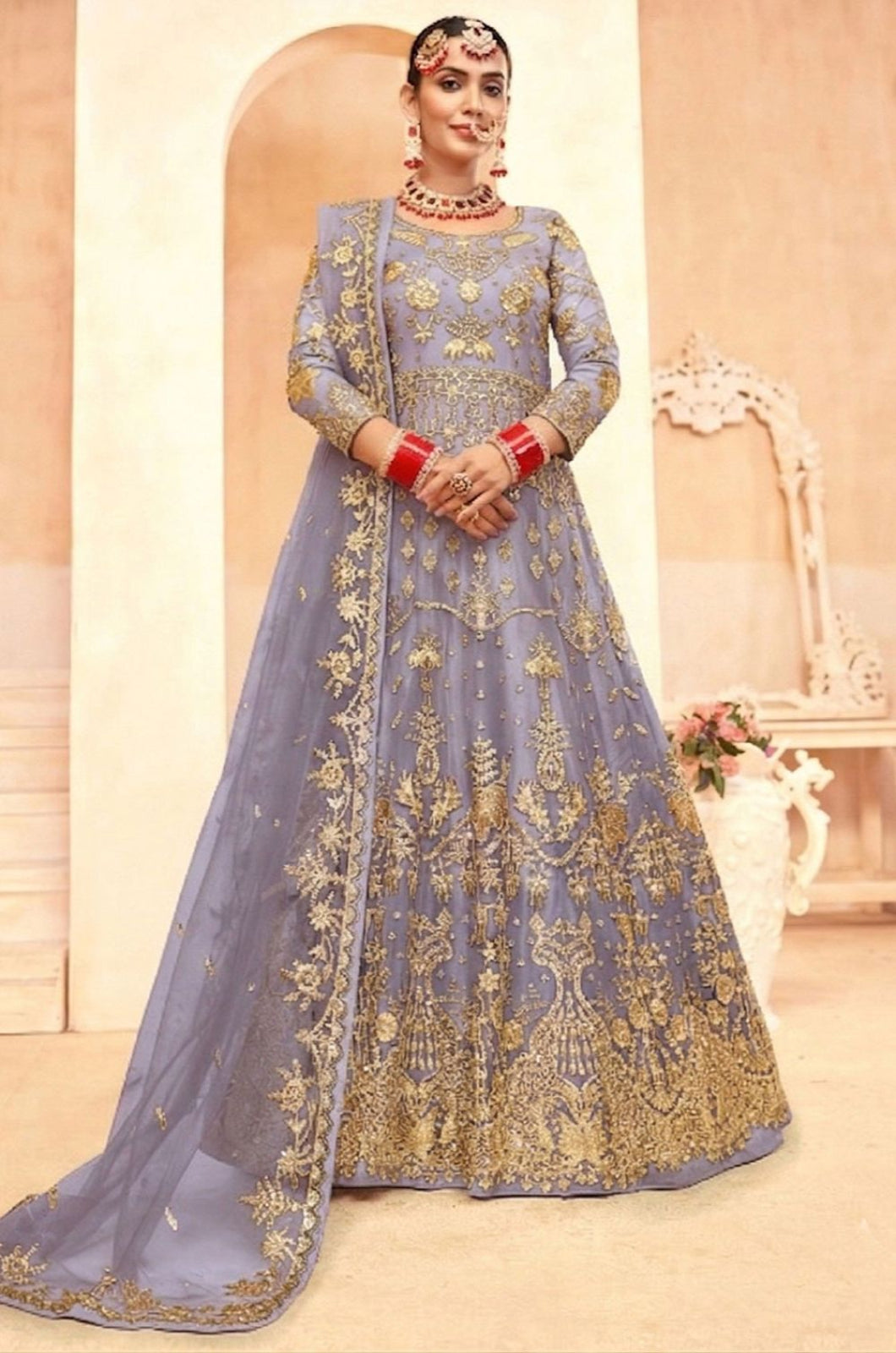 Purple Net Salwar Kameez - SFSA566207