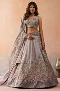 Grey Tissue Lehenga Choli - SFROY571719