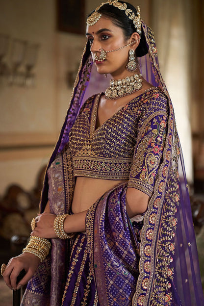 Blue Silk Royal Bridal Lehenga Choli SFSJDN33902